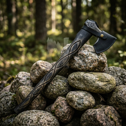 Hand-Forged Ancient Viking Knot Axe - Celtic Norse Bearded Axe