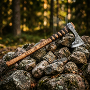 Hand-Forged Scandinavian Mammen Axe - Viking Drakka Hatchet