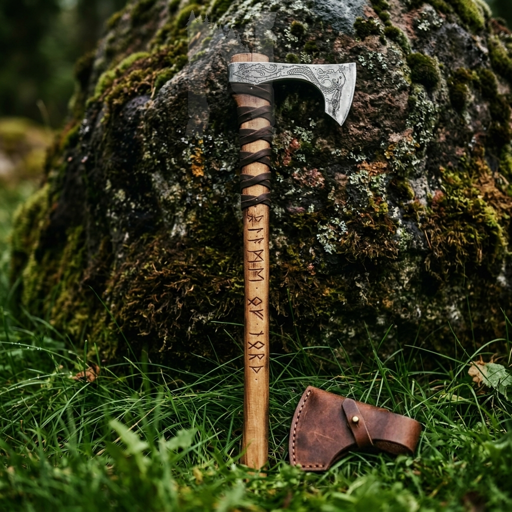 Hand-Forged Scandinavian Mammen Axe - Viking Drakka Hatchet