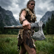 Hand-Forged Ancient Viking Knot Axe - Celtic Norse Bearded Axe