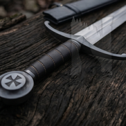 Custom Handmade Acid Washed Templar Cross Sword Replica