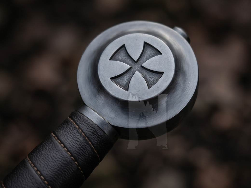 Custom Handmade Acid Washed Templar Cross Sword Replica