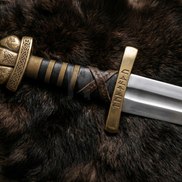 Handmade Viking Brass Pommel Sword - Authentic Replica with Scabbard