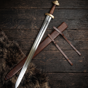 11th Century Viking Sword - Hand Forged BLade with Runes and Brass Handle