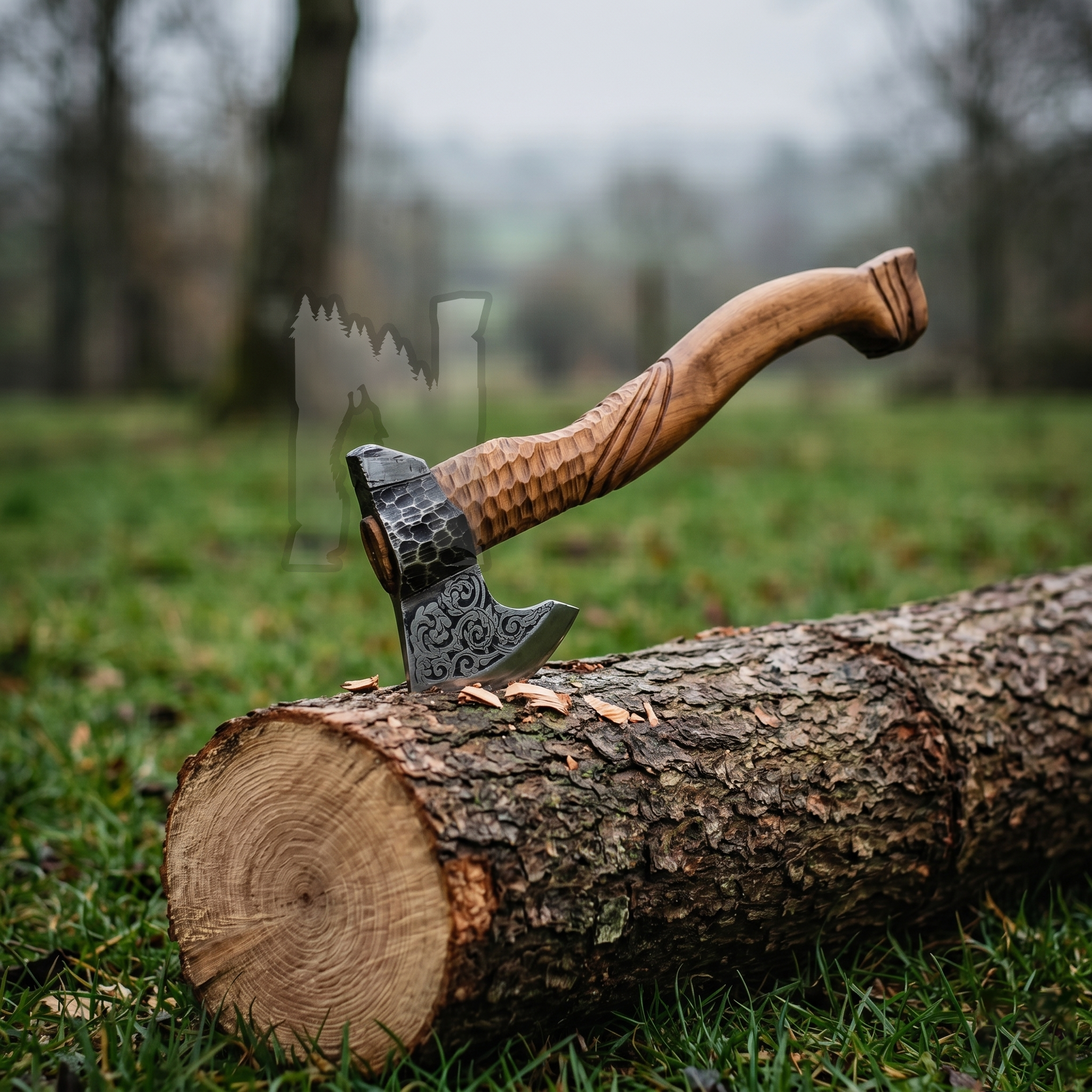 Hand-Forged Medieval Axe - Carbon Steel Axe & Leather Sheath