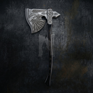 Hand-Forged Odin’s Judgement Axe with Norse Engraved Rune Handle