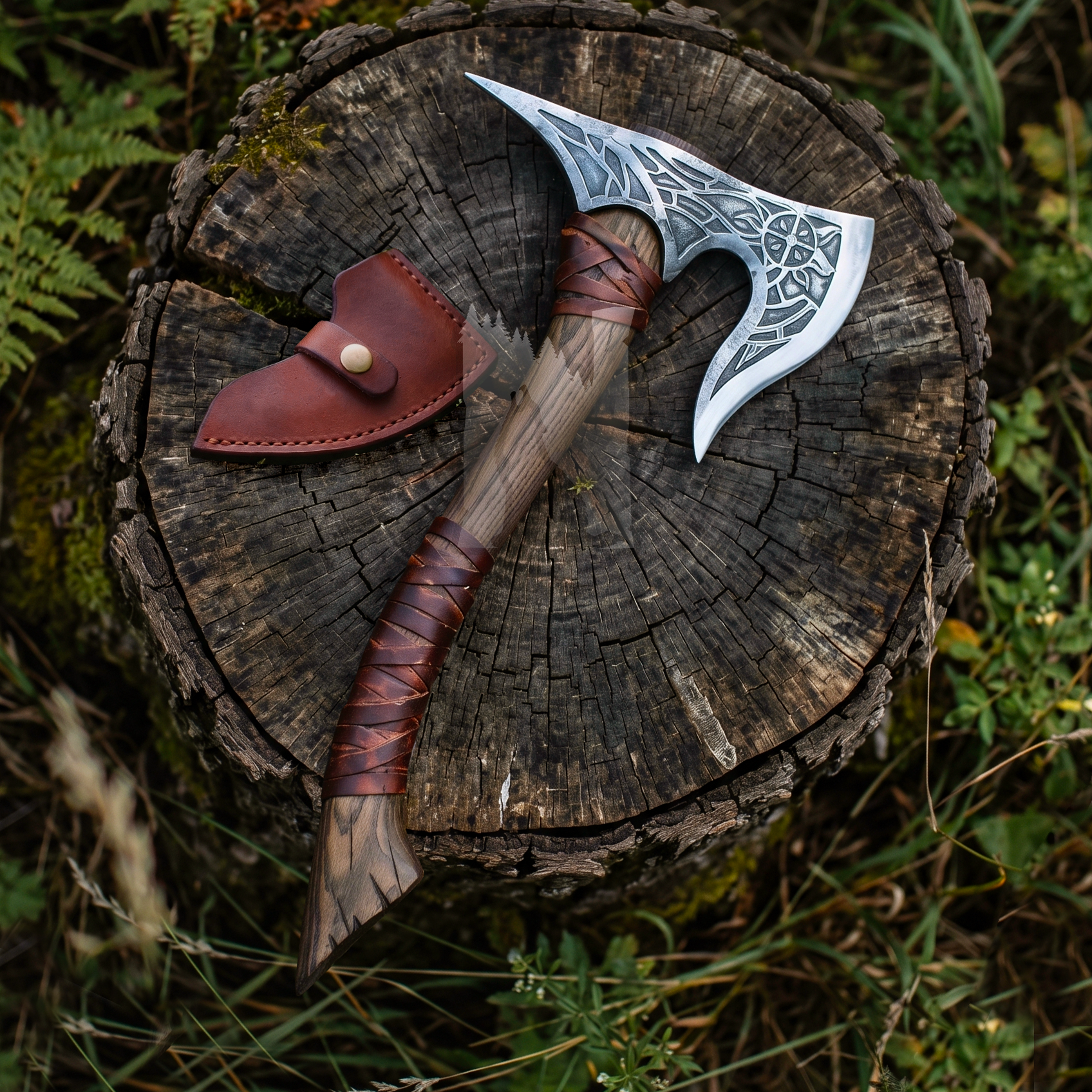 Hand-Forged Viking Axe - Sun Flare Edition Viking Tool