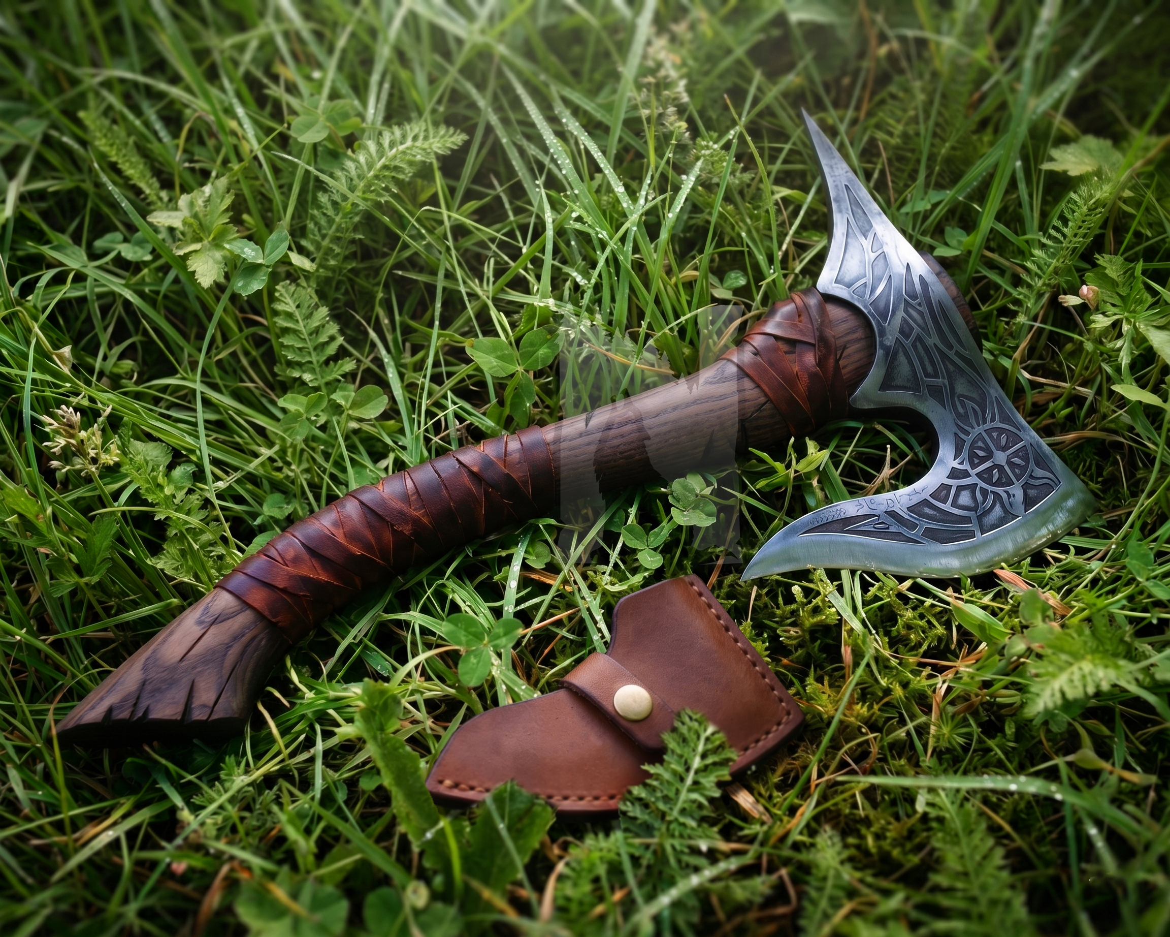 Hand-Forged Viking Axe - Sun Flare Edition Viking Tool