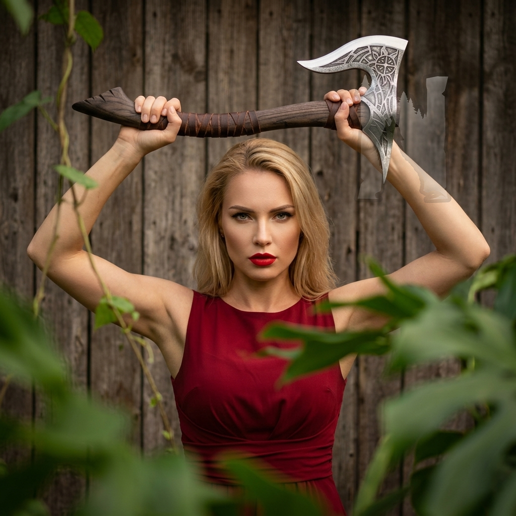 Hand-Forged Viking Axe - Sun Flare Edition Viking Tool