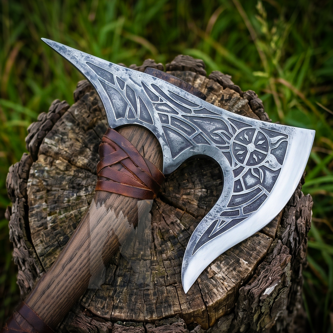 Hand-Forged Viking Axe - Sun Flare Edition Viking Tool