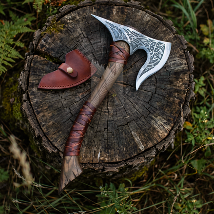 Hand-Forged Viking Axe - Sun Flare Edition Viking Tool