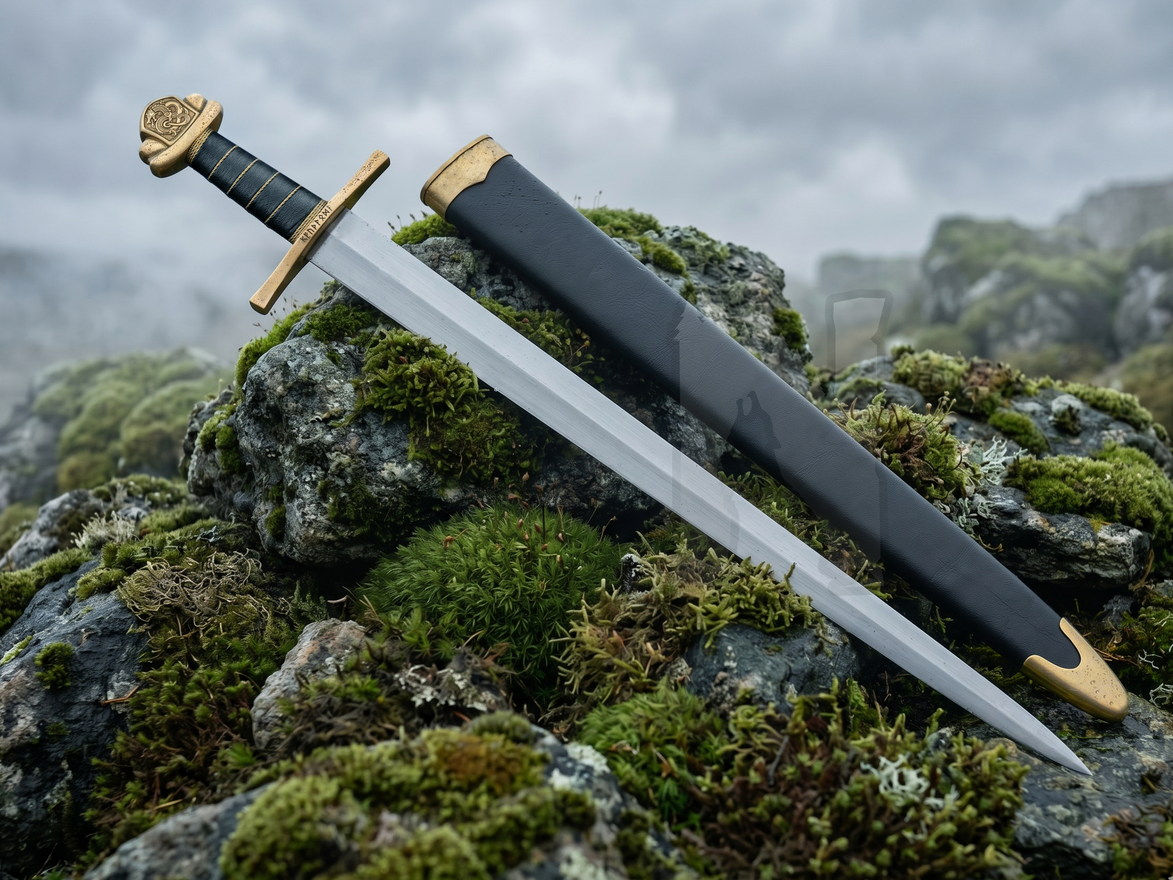 Custom Viking Dragon Sword - Handmade Forged Steel & Scabbard