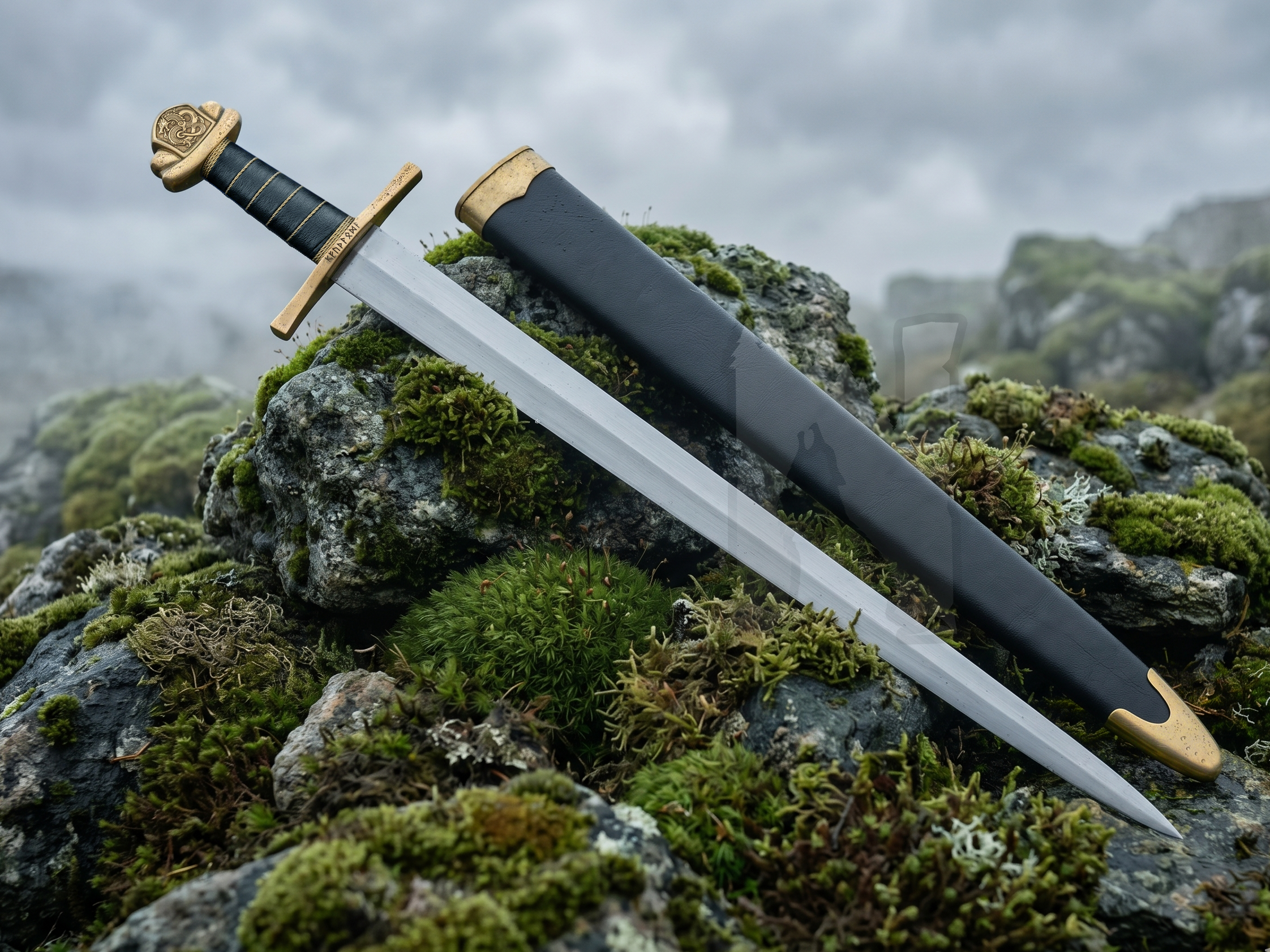 Custom Viking Dragon Sword - Handmade Forged Steel & Scabbard