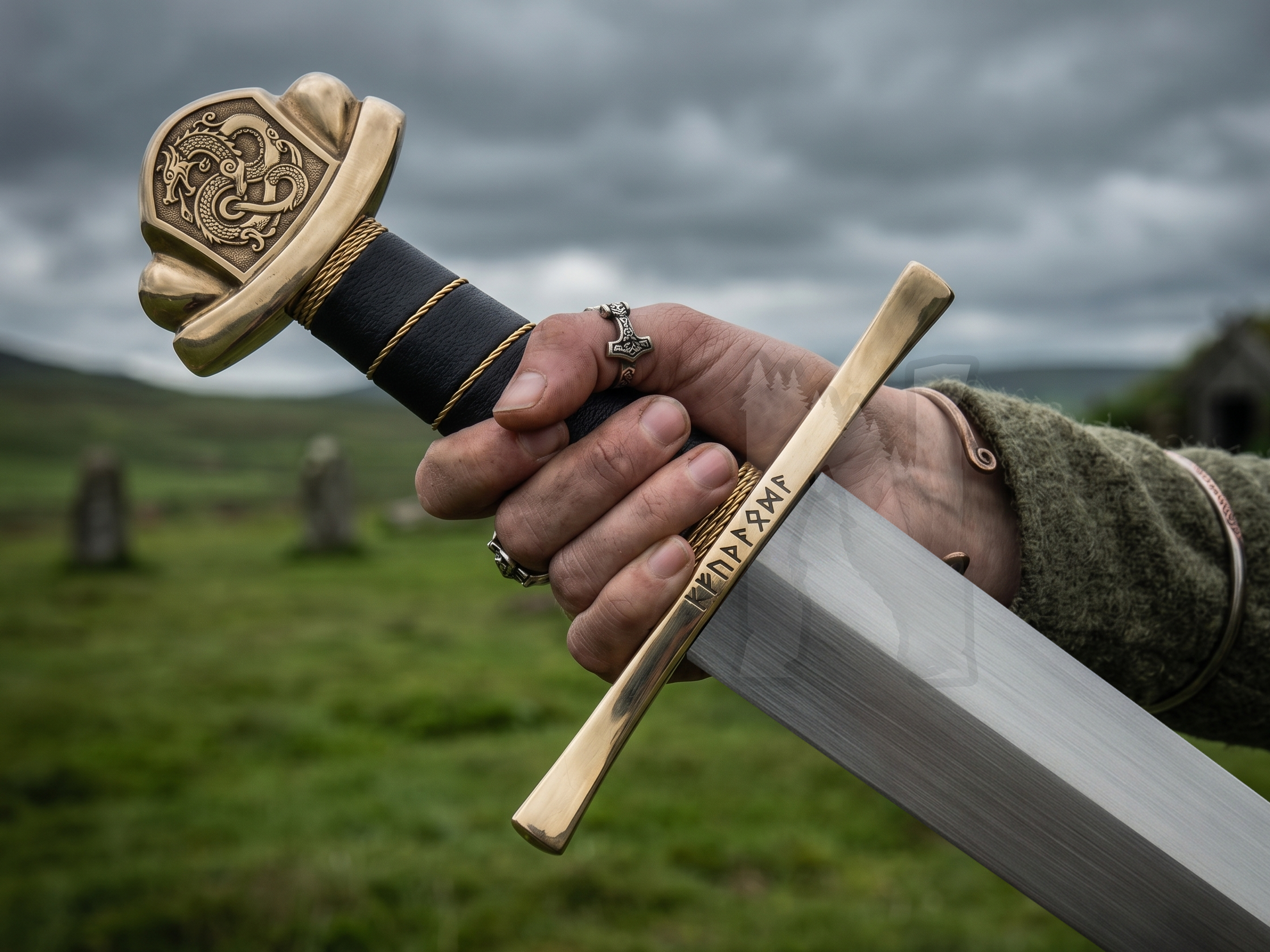Custom Viking Dragon Sword - Handmade Forged Steel & Scabbard