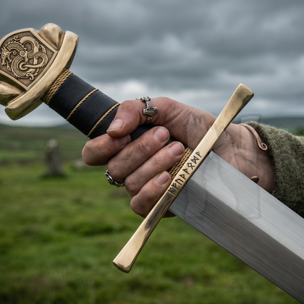 Custom Viking Dragon Sword - Handmade Forged Steel & Scabbard