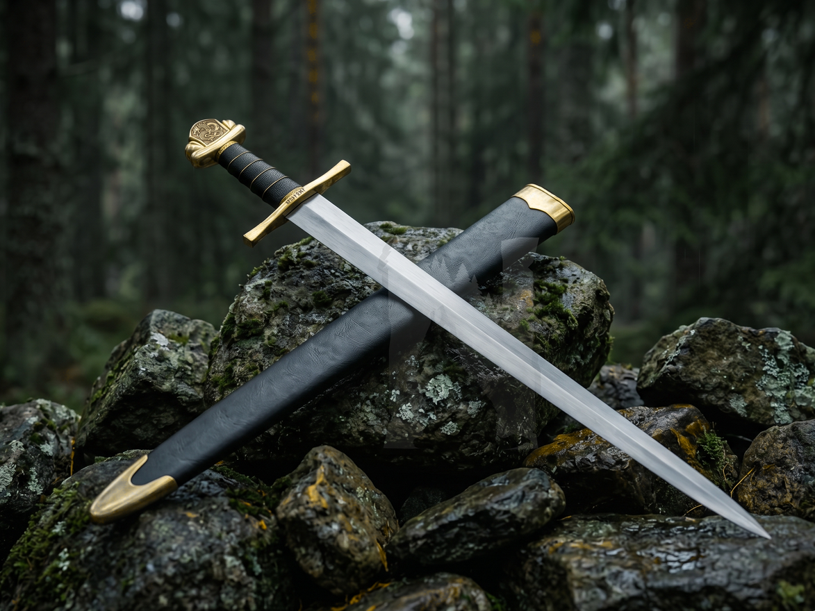 Custom Viking Dragon Sword - Handmade Forged Steel & Scabbard