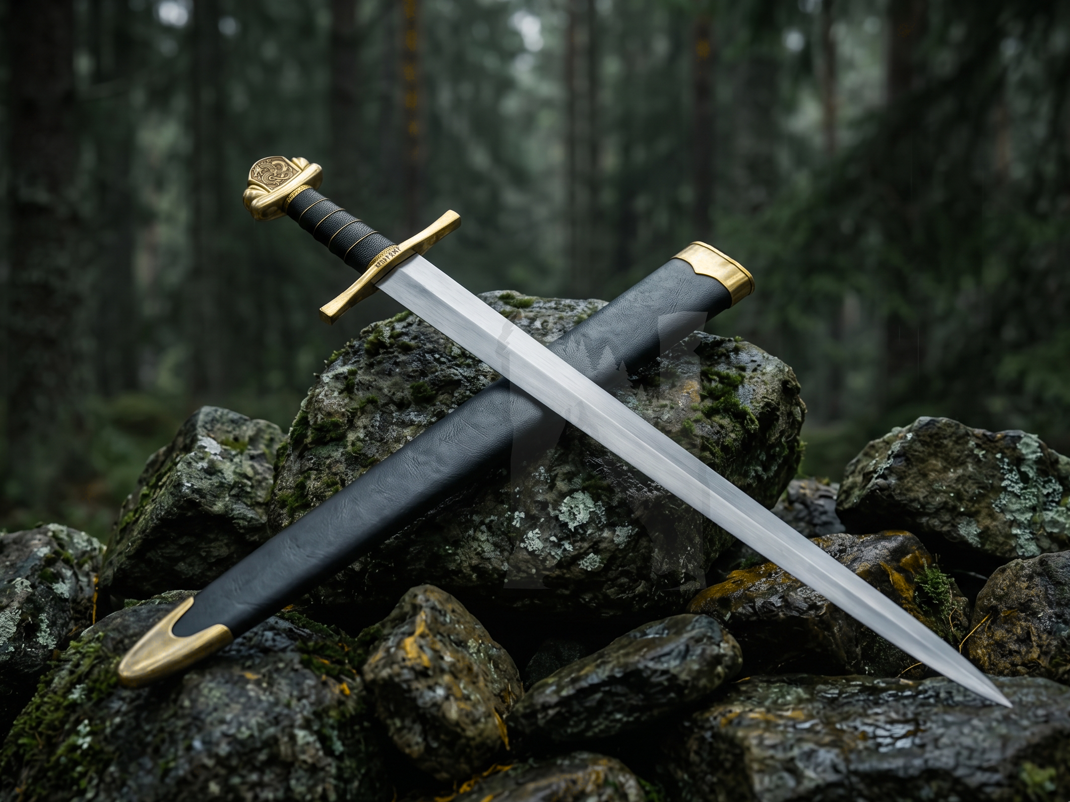 Custom Viking Dragon Sword - Handmade Forged Steel & Scabbard