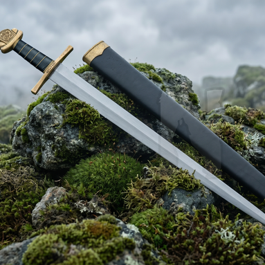Custom Viking Dragon Sword - Handmade Forged Steel & Scabbard