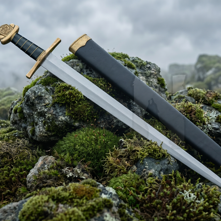 Custom Viking Dragon Sword - Handmade Forged Steel & Scabbard
